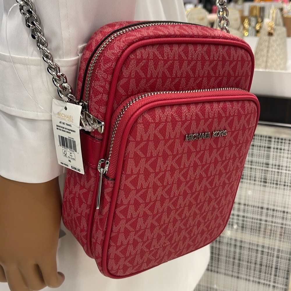 MICHAEL KORS Jet Set Travel Md Signature Logo Crossbody Flight Bag
DK RASPBERRY - Picture 8 of 16